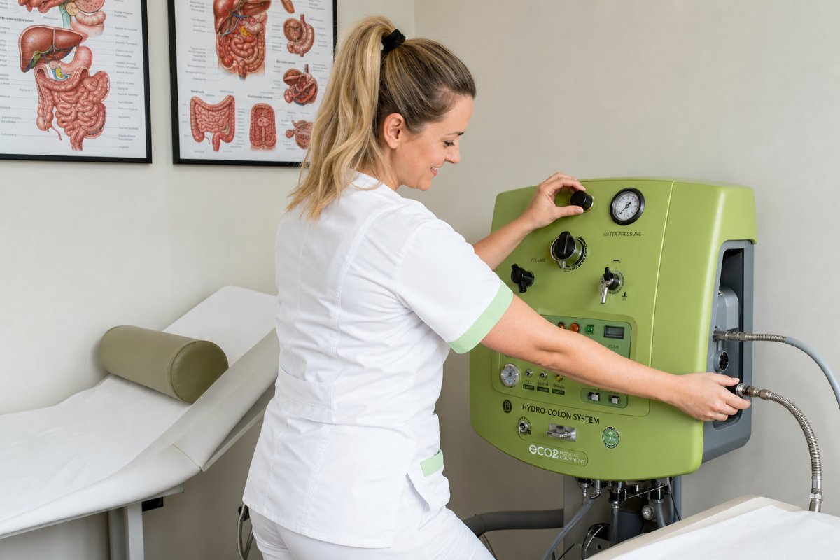 HealthSphere therapist guiding a guest through a session